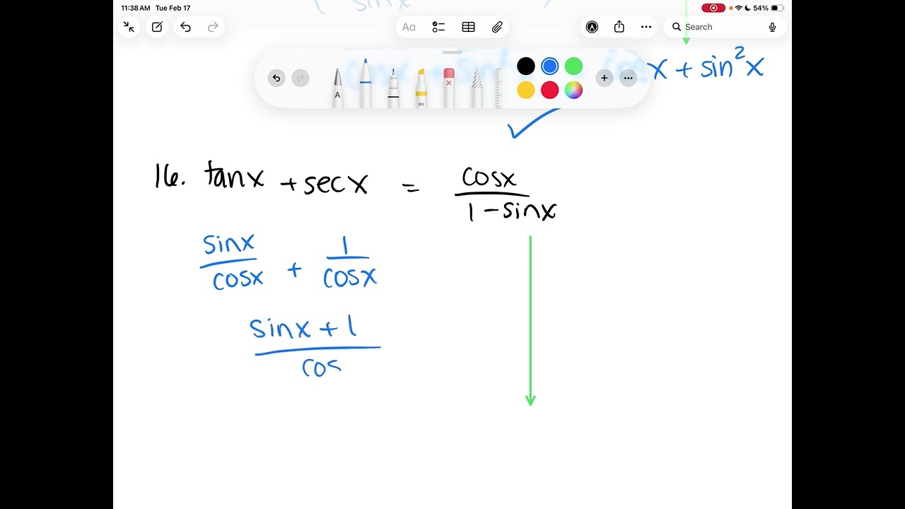 AP Precalculus 5.2 Proving Trigonometric Identities