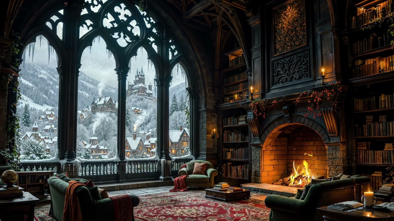 Cozy Castle Room – Cozy Fireplace Ambience for Reading & Deep Focus