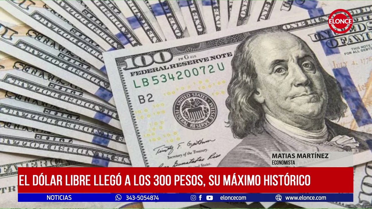 El d&oacute;lar libre lleg&oacute; a las 300 pesos, su m&aacute;ximo hist&oacute;rico