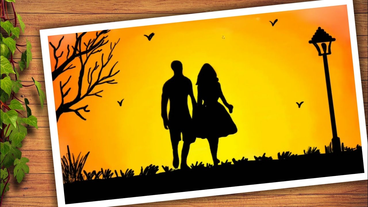Couple Drawing | Scenery Drawing | Dream Scenery | Oil pastel Couple drawing