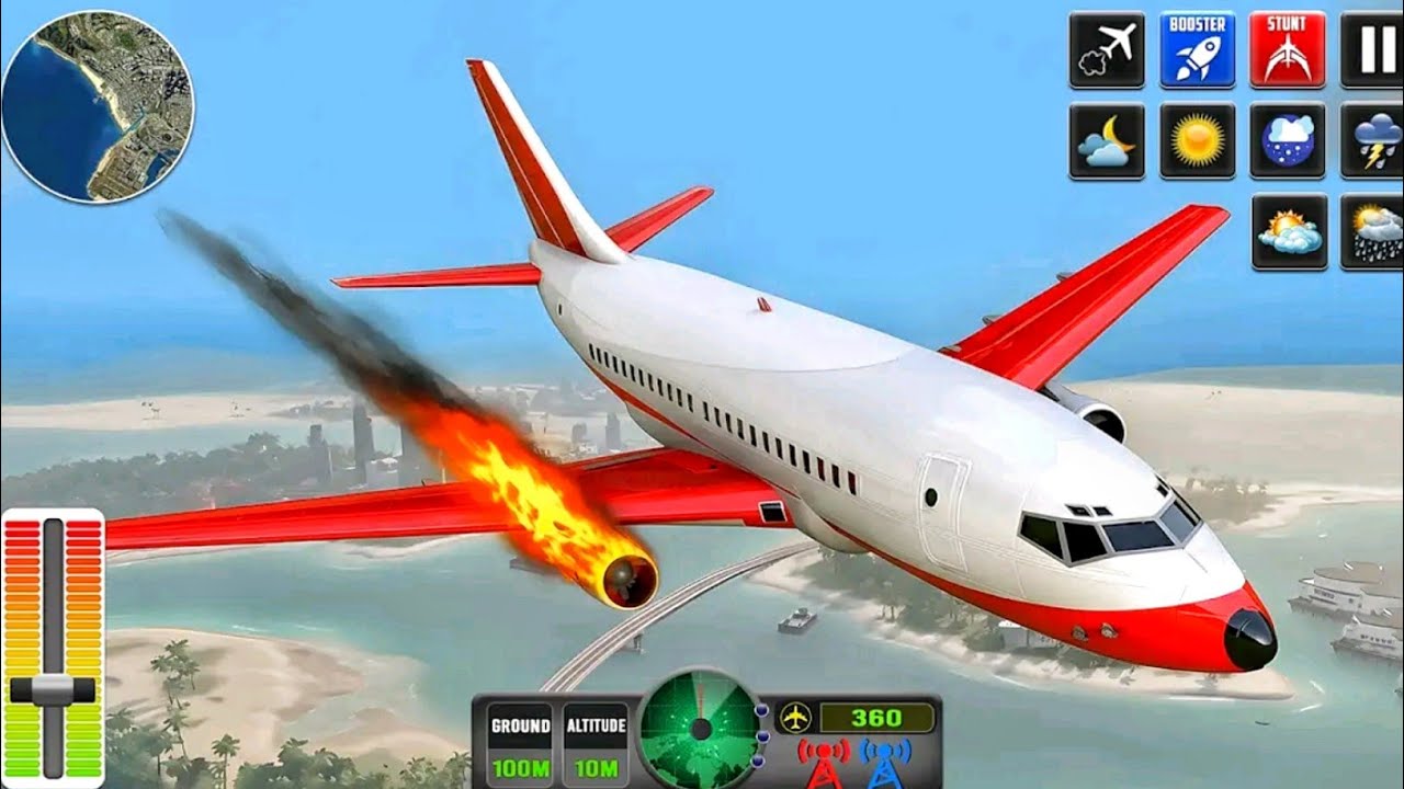 Modern Flight Pilot Plane Simulator 3D One Engine Gone Airplane Emergency Landing - Android Gameplay
