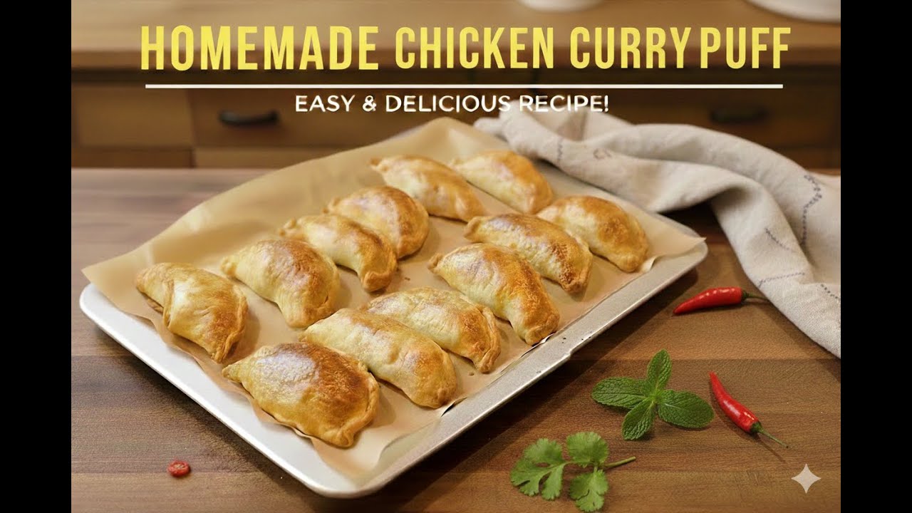Easy Homemade Chicken Curry Puff l กะหรี่ปั๊บไก่
