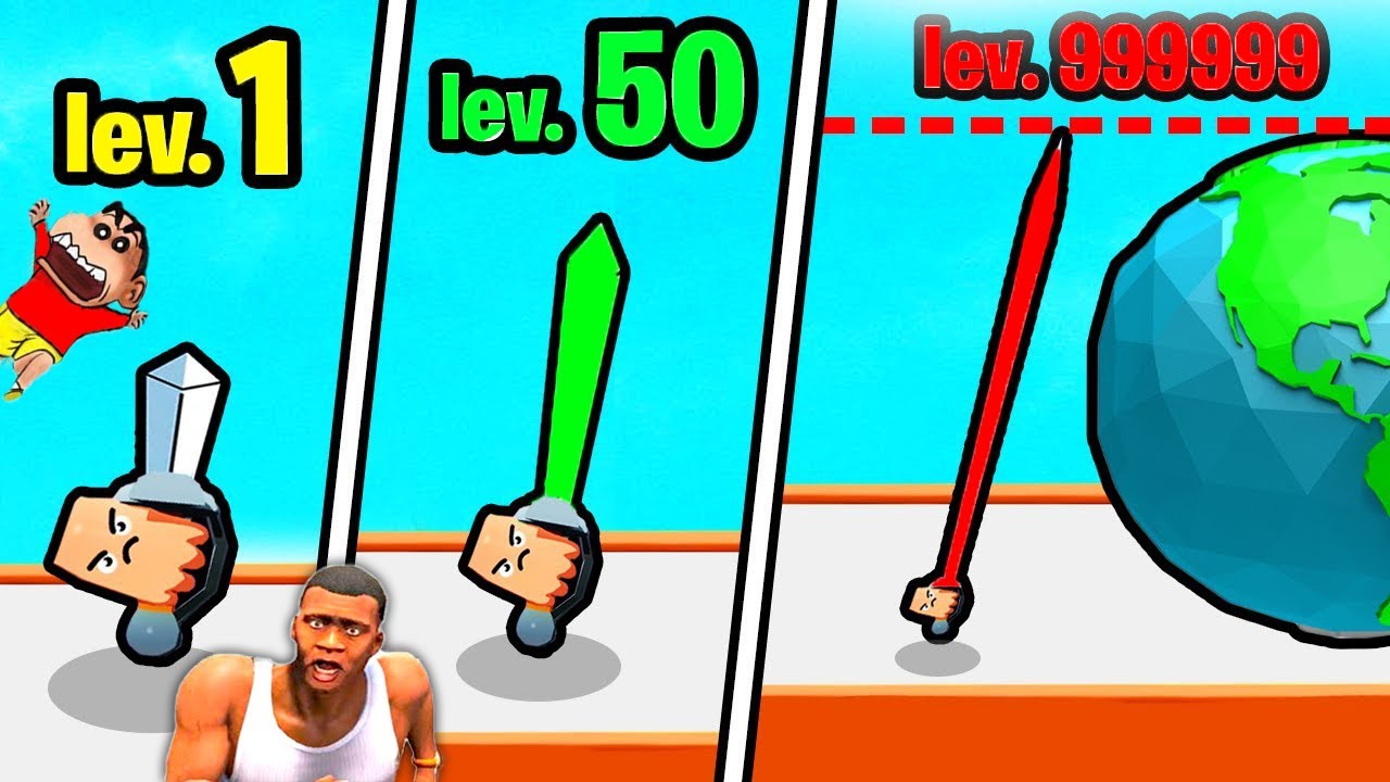 NOOB vs PRO vs HACKER in Sword Melter with SHINCHAN and CHOP