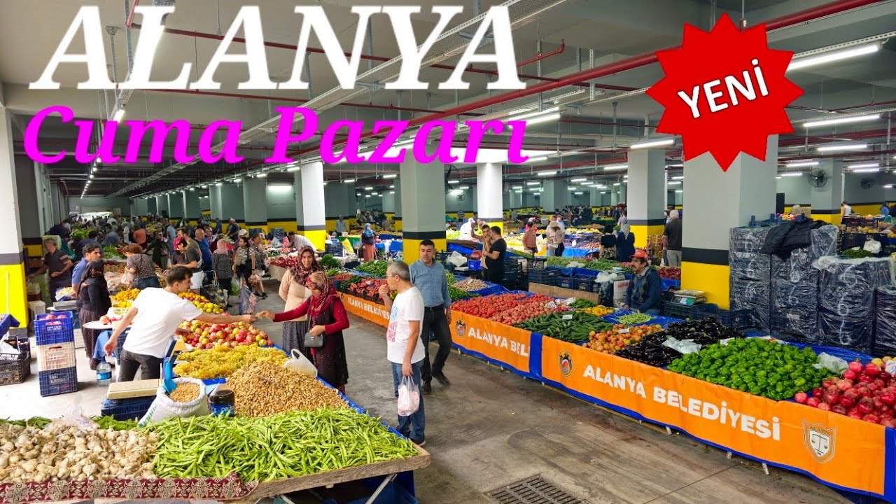 🇹🇷 ALANYA YENI CUMA PAZARI | NEW food market on Friday | 10.11.2023 4K 60fps HDR no commentary