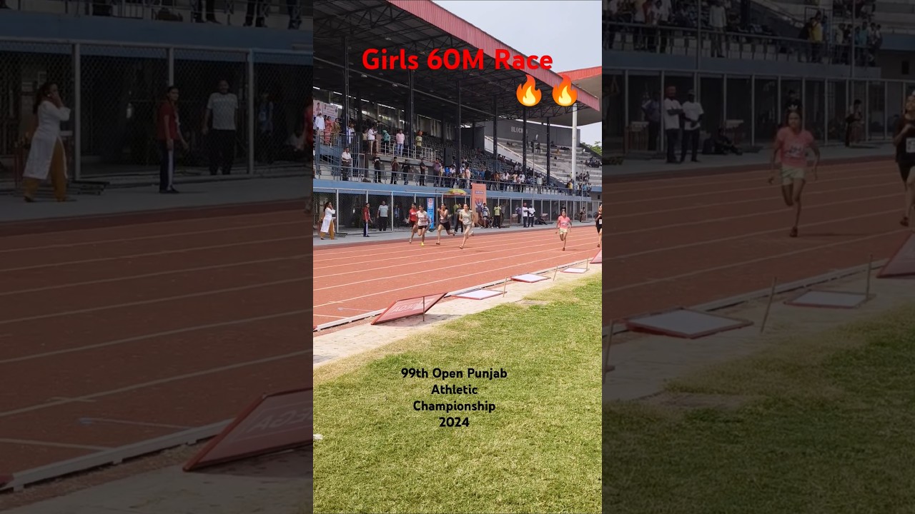Girls 60M Race 🔥 99th Open Punjab Athletic Championship 2024 🏟️ 🇮🇳 #shorts #sports #viralvideo #yt