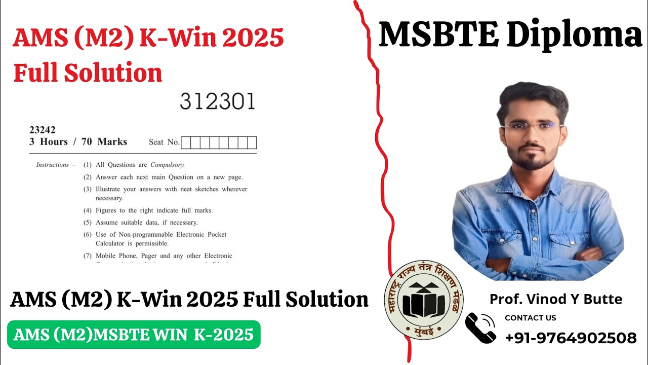 MSBTE AMS (M2)312301 Winter 2025 Question paper Solution