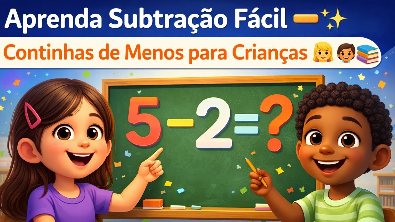 Aprenda Subtração Fácil ➖😊 | Continhas de Menos para Crianças 🎒✏️