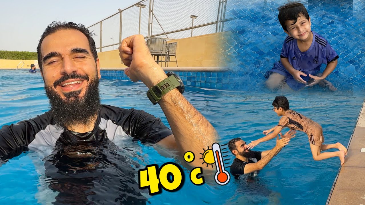 Garmi mein bachon ko ley ke swimming pool chale gae 😍