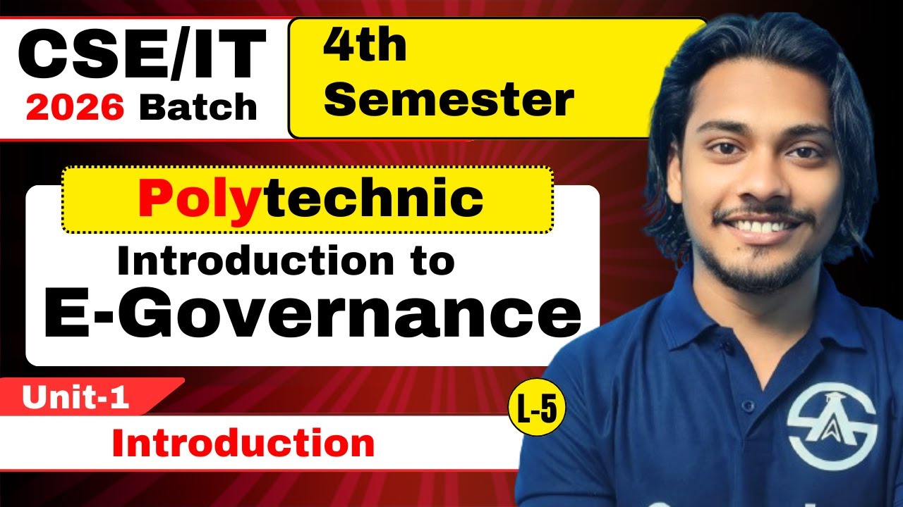 L-05 | Introduction to  E-Governance  4th Semester | Unit-1 Introduction | BINARY BATCH 2026