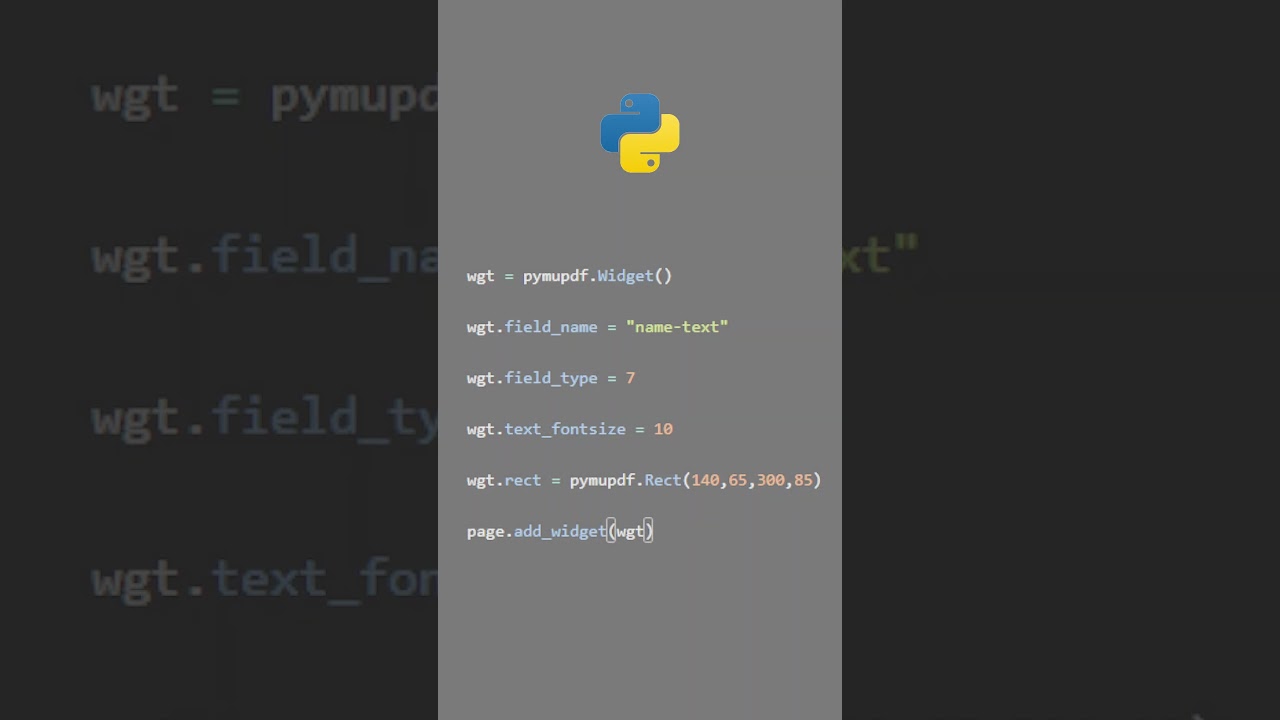 How to Create Fillable PDF Forms with Python and PyMuPDF #learnpython #coding #pdfdocument