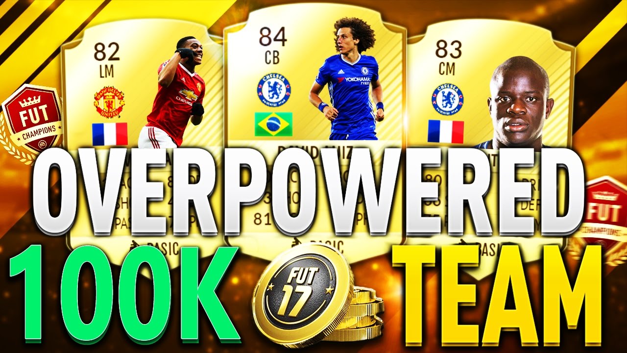 BEST OVERPOWERED 100K HYBRID FUT CHAMPIONS TOTS MARKET CRASH SQUAD BUILDER! FIFA 17 ULTIMATE TEAM