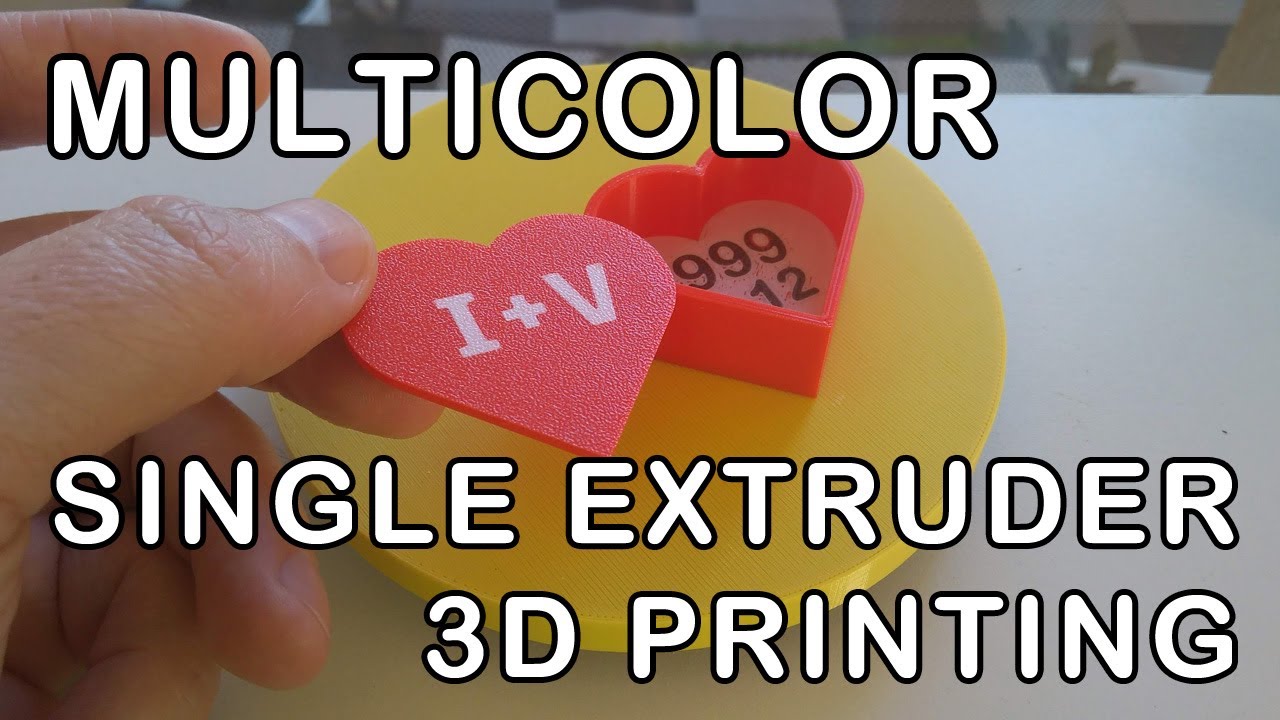 Multicolor 3D printing with single extruder, manually