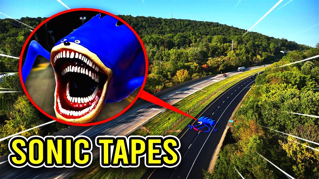DRONE CATCHES SHIN SONIC ON A HIGHWAY IN REAL LIFE!! (SONIC TAPES)