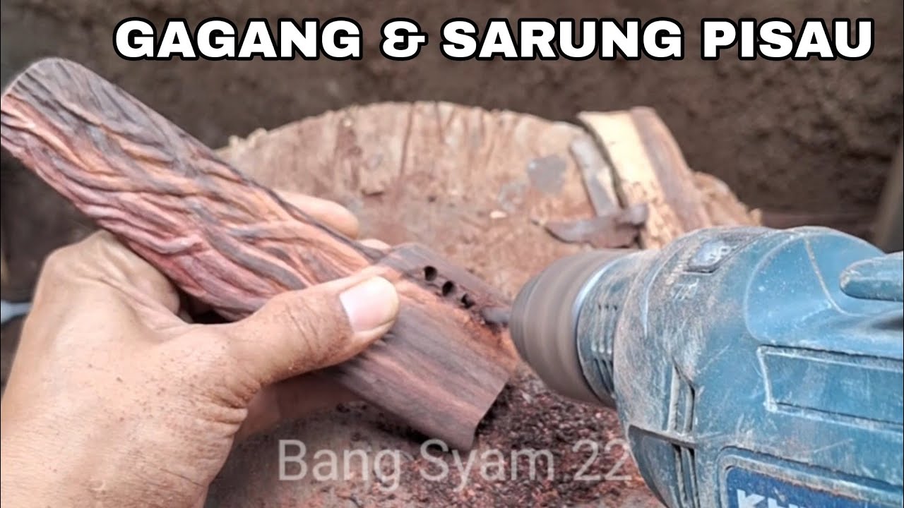 Cara membuat gagang pisau dan sarung pisau ukiran dari kayu sonokeling