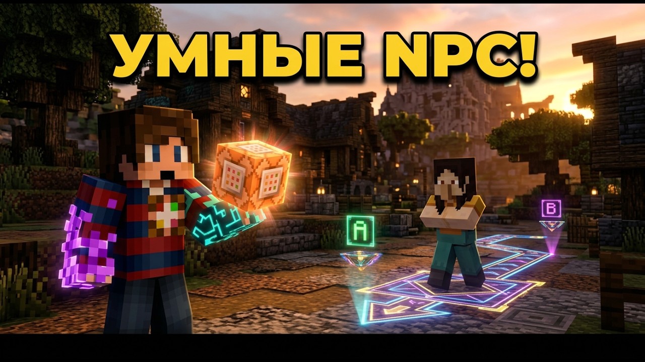 Как задать умный путь для NPC в Майнкрафт ПЕ (Прыжки, Вода, Физика) - Ремастеринг