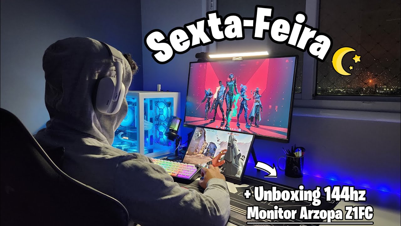 Sexta Feira a Noite de um Gamer que trabalha l Monitor Arzopa Z1FC