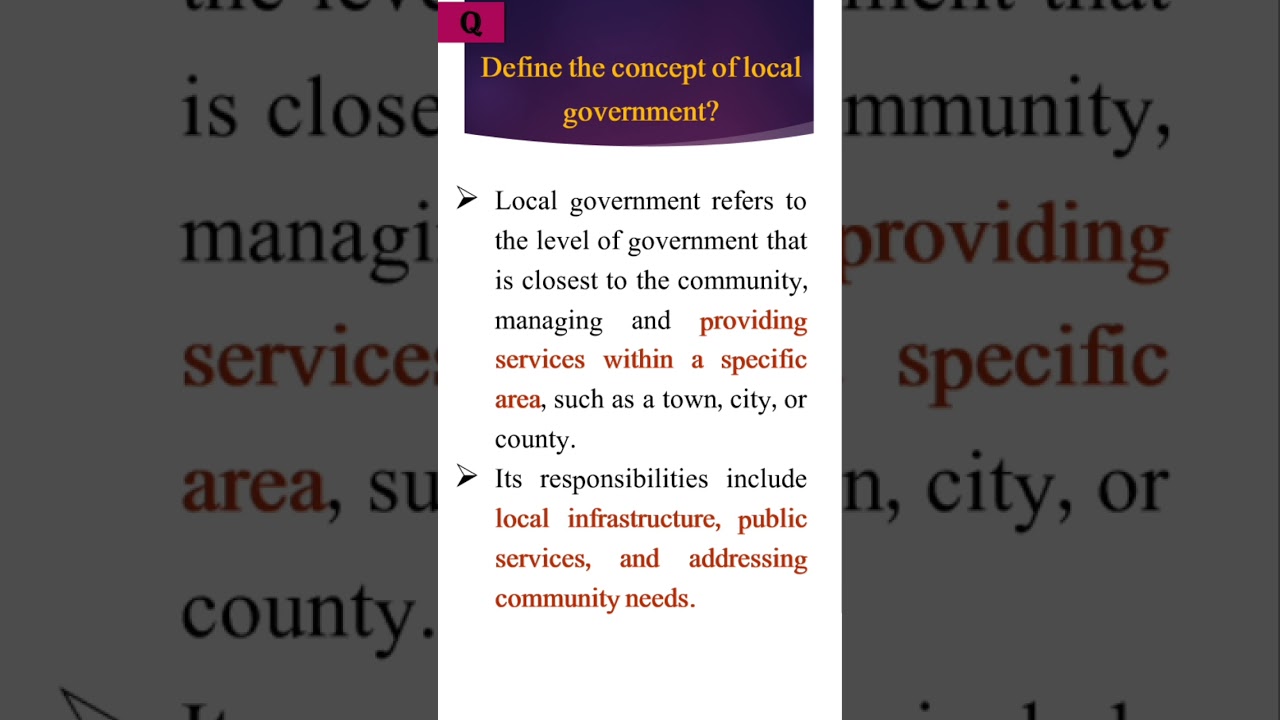 Concept of local Government #shorts #education
