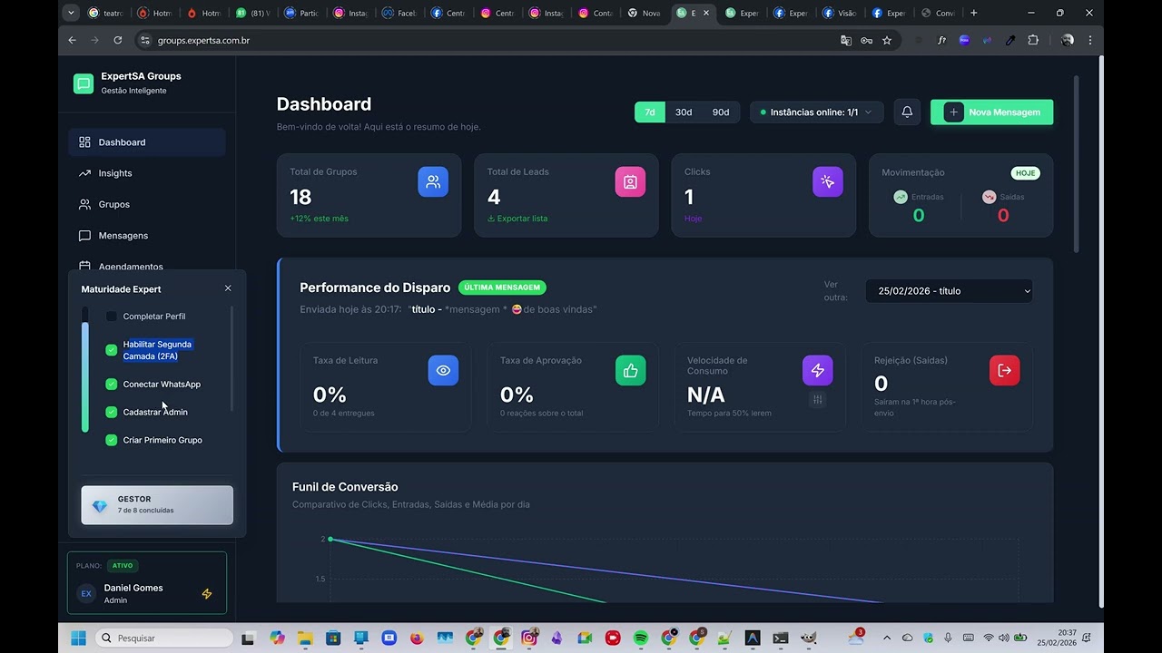 Conhecendo a página de Perfil do ExpertSA groups