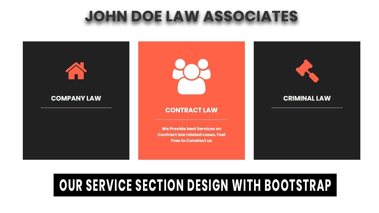 Responsive Our Service Section Design with html css and Bootstrap | Website Design tutorial