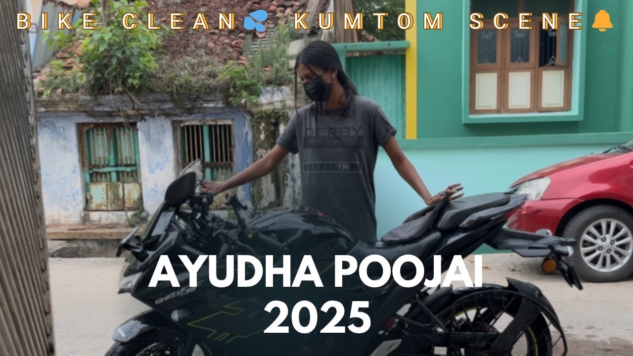 ✨🚿Ayudha Poojai Aanu Da! Bike Clean, Kumtom Scene😎🔥 | #AyudhaPoojai2025 #BikeWash #SaamiKumtom