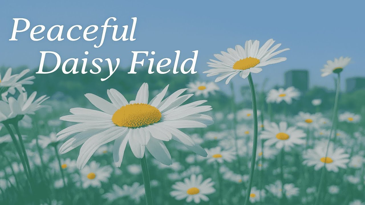 Peaceful Daisy Field Ambience | Spring Nature Sounds for Relaxation, Sleep & Focus.