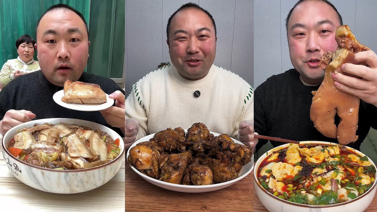 Mukbang #66 :Eat pig brain belly pork, Fried skewers 😋🤤.#belly #yummyfood  #mukbang #food 