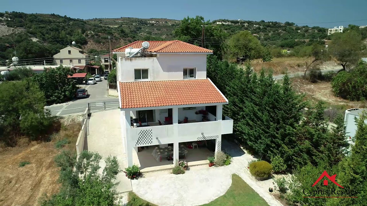 Charming 4 Bedroom Villa in Stroumbi, Drone Flyover, Cyprus Real Estate