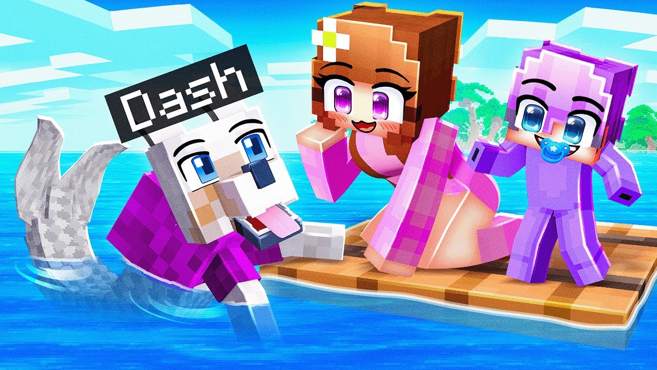 Я притворился русалкой на плоту в Minecraft!