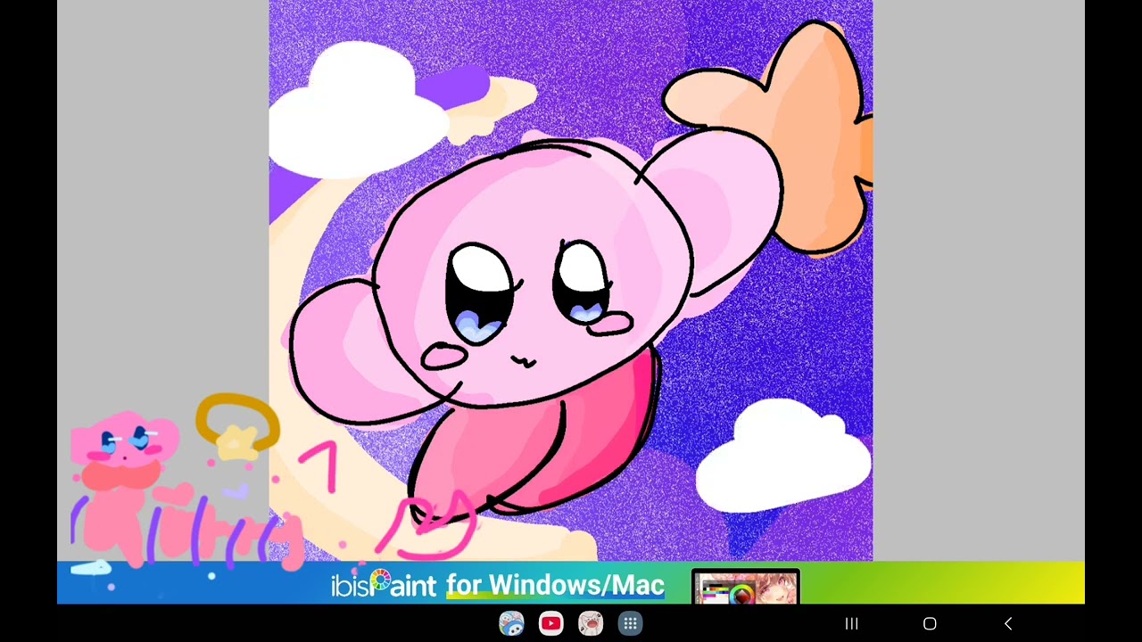 Drawing Kirby in space ✨️🌸🌼🔮🌟 #ibispaintx #kirby 