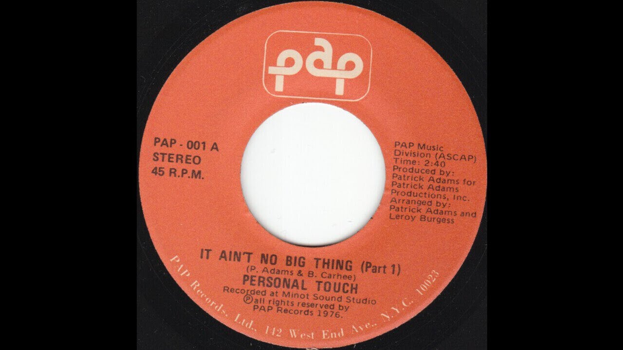 PERSONAL TOUCH: "IT AIN'T NO BIG THING" [Kenny Dope Edit]