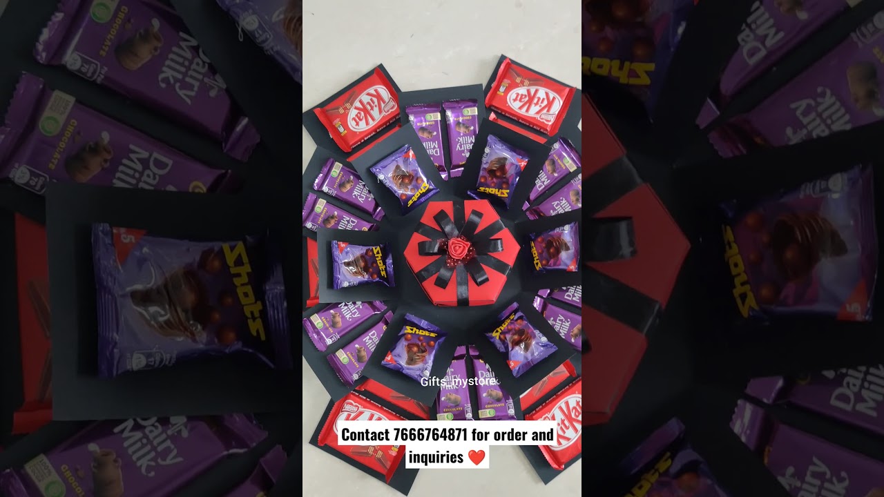 Kitkat and dairy milk Chocolate box explosion box 🎁❤️🍫. #shorts#chocolateexplosionbox#gifts