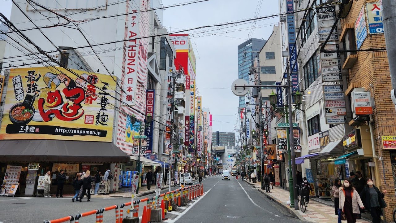 Nipponbashi Denden Town Osaka, Japan • February 2024 • 10 Minute Walking Tour 4K