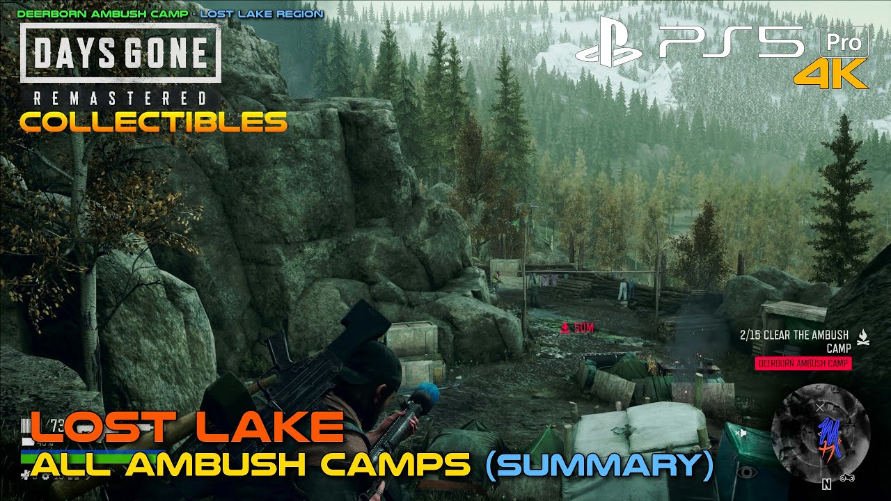 DAYS GONE REMASTERED | LOST LAKE - ALL AMBUSH CAMPS (Summary) | PS5 Pro | 4K
