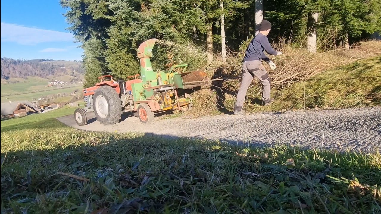 Jensen Buschhäcksler, Holzhacker mit Massey Ferguson 165
