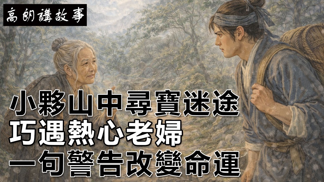 民間故事：小夥山中尋寶迷途，巧遇熱心老婦，一句警告改變命運｜高朗講故事