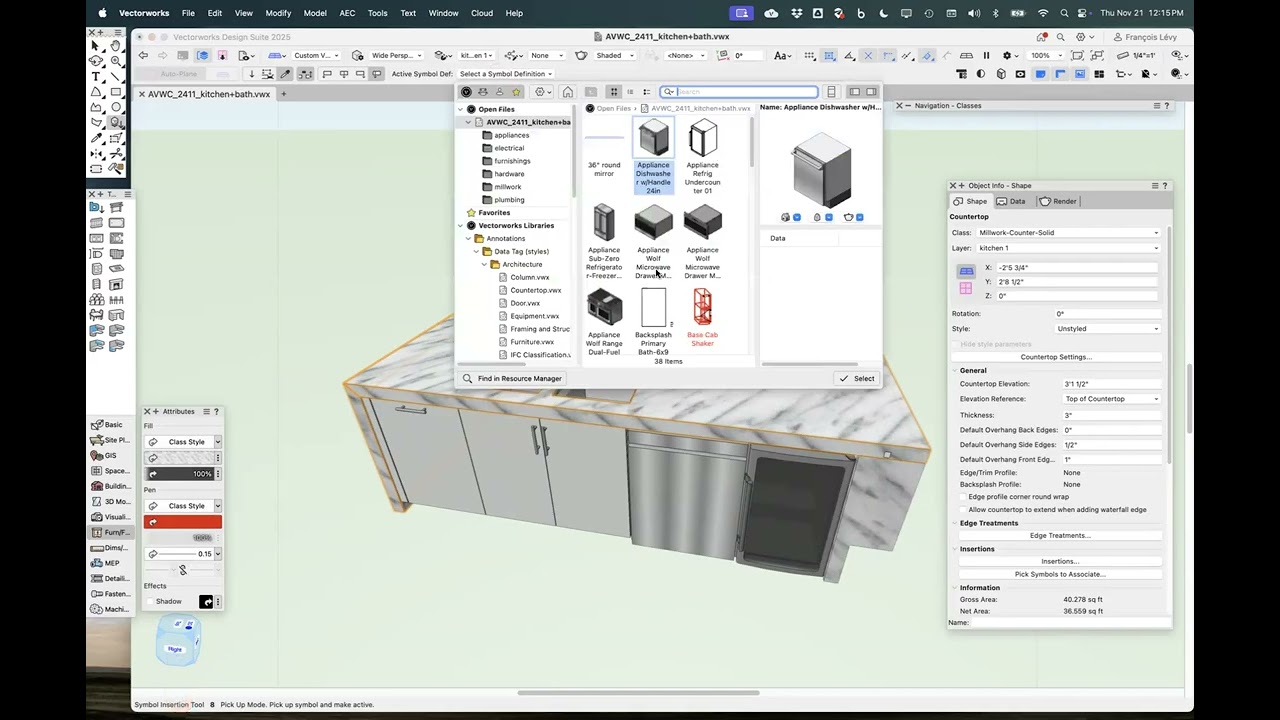 Austin Vectorworks Community, November, 2024: Kitchen and Bath Vignettes