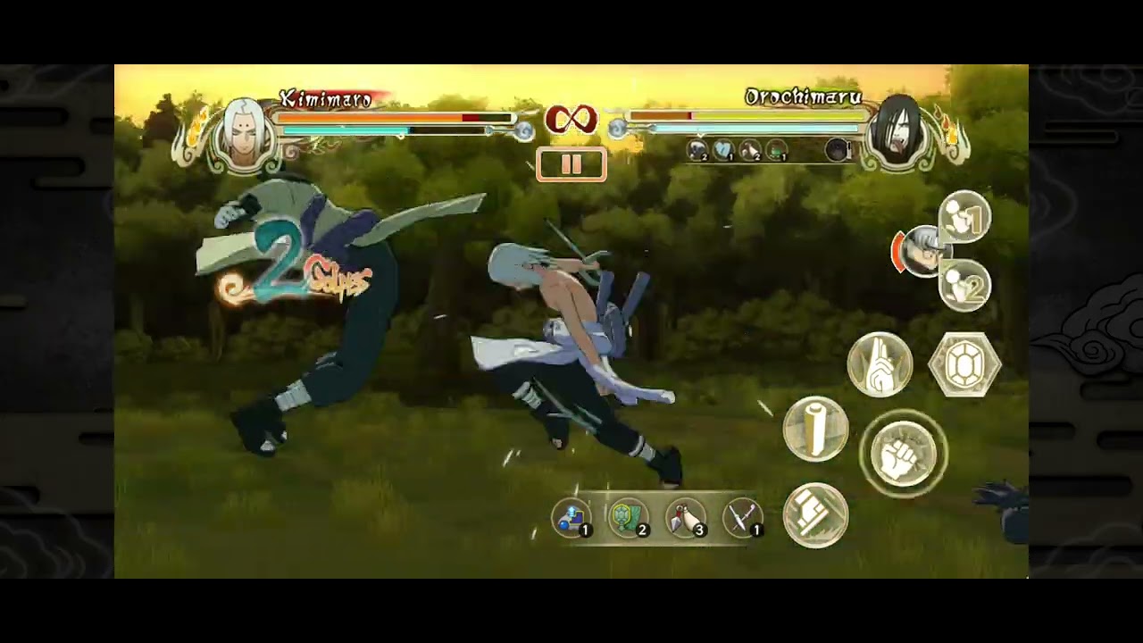 Kimimaro e Kabuto vs Orochimaru e anko Naruto ultima ninja storm mobile