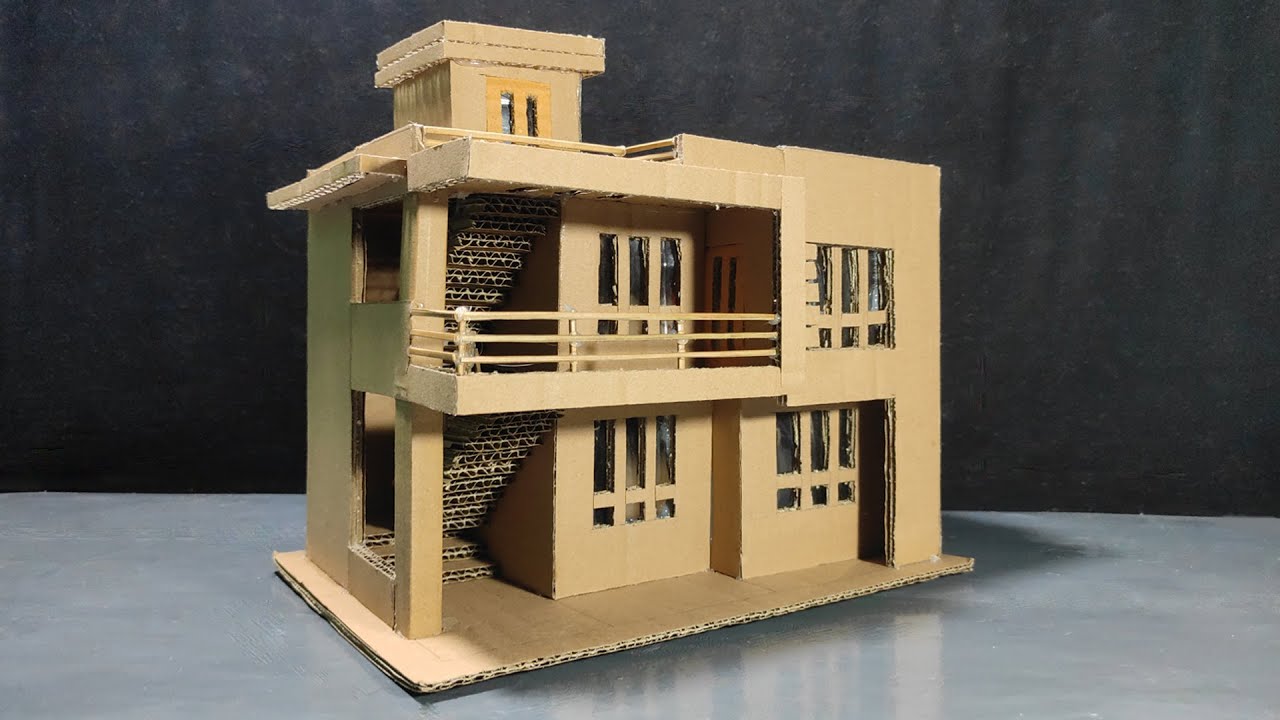 Modern Miniature Duplex House by Using Cardboard.