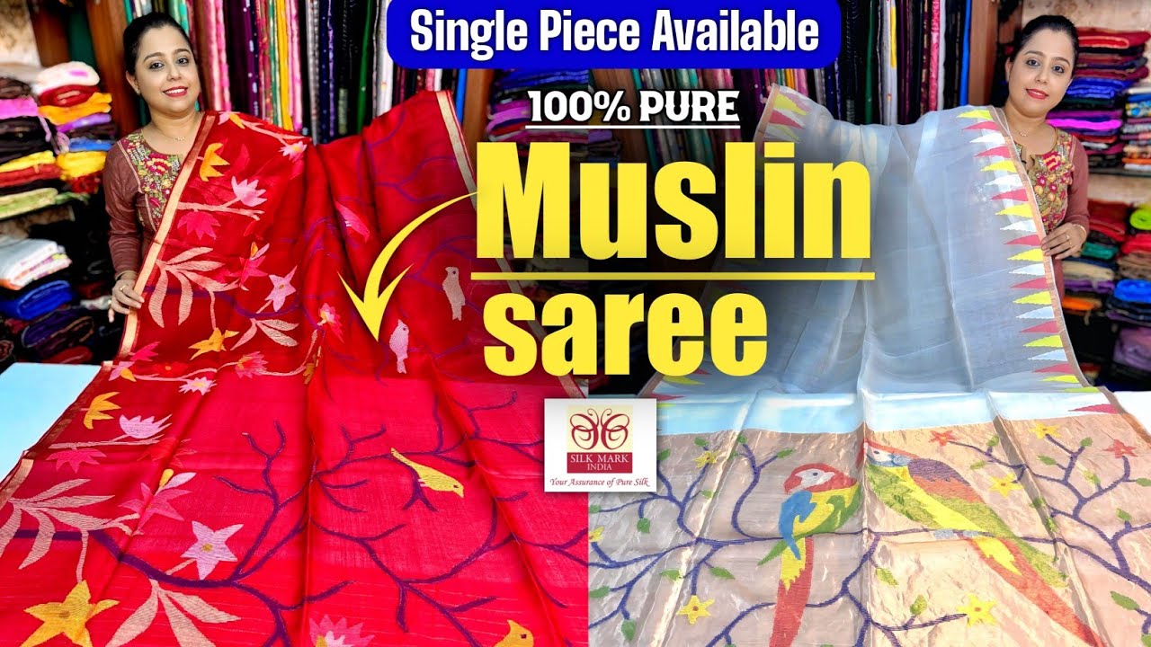 Pure Maslin Silk Jamdani / Pure Resham Matka / Pure Silk Linen Paithani / Tussar Handwork Saree 🔥🔥