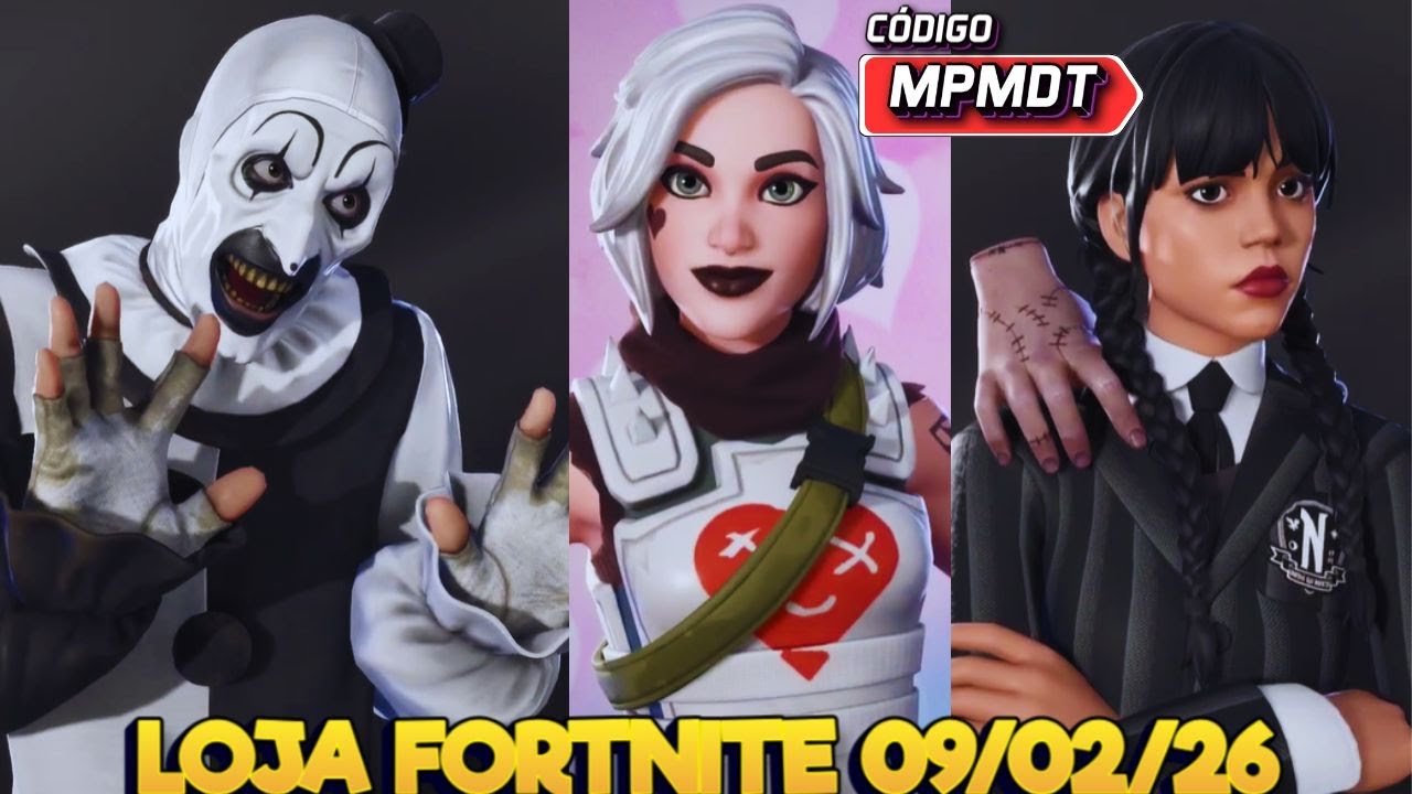 ART E WANDINHA - LOJA FORTNITE 09/02/26 - LOJA FORTNITE HOJE - LOJA FORTNITE AO VIVO - CÓD. MPMDT