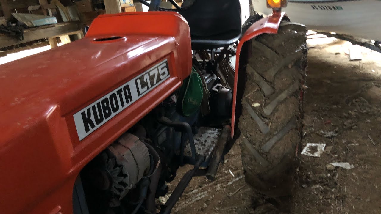 1977 KUBOTA L175 17HP Two Cylinder Diesel tractor.Out of firewood 🪵 Cold Start ￼rainy muddy Winter