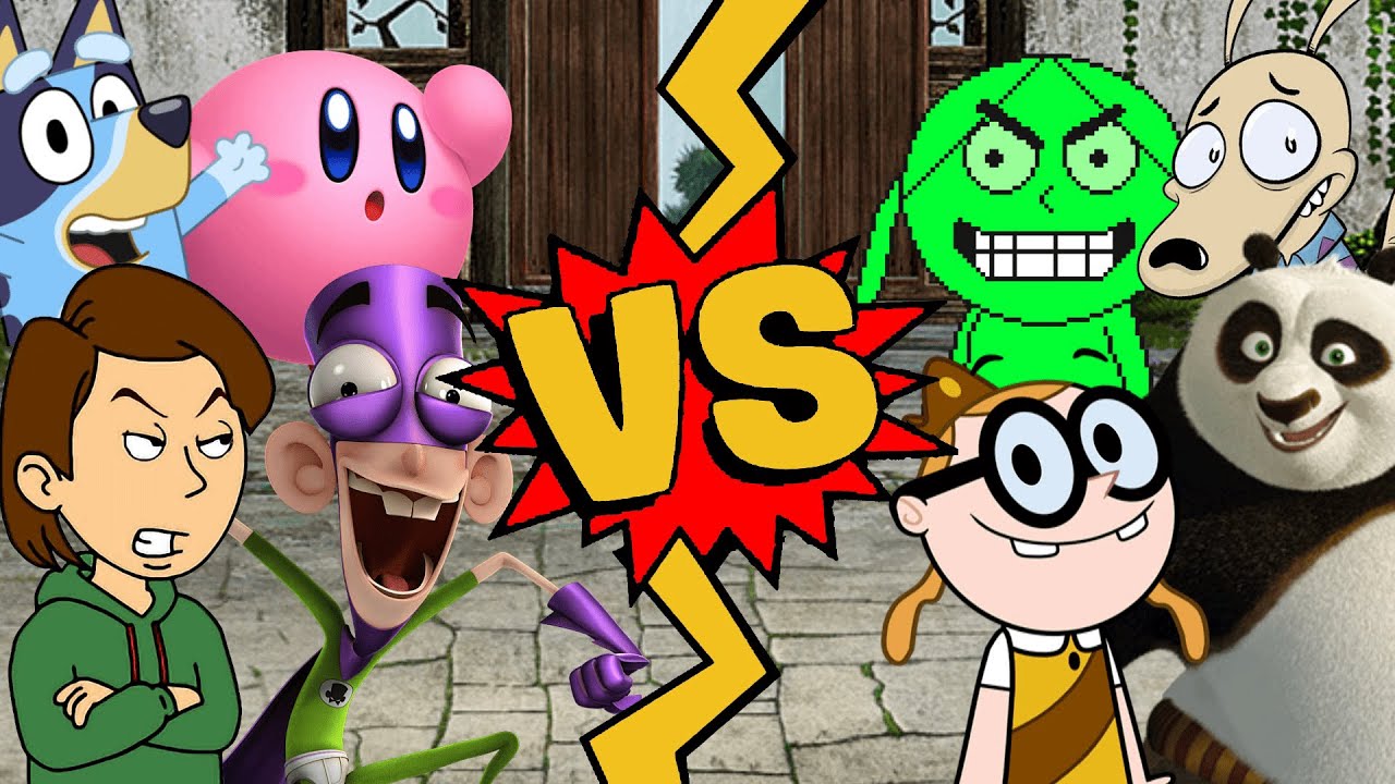 M.U.G.E.N. Battles | Boris/Kirby/Bluey/Fanboy vs Rocko/Bessie/Po/Vendetta