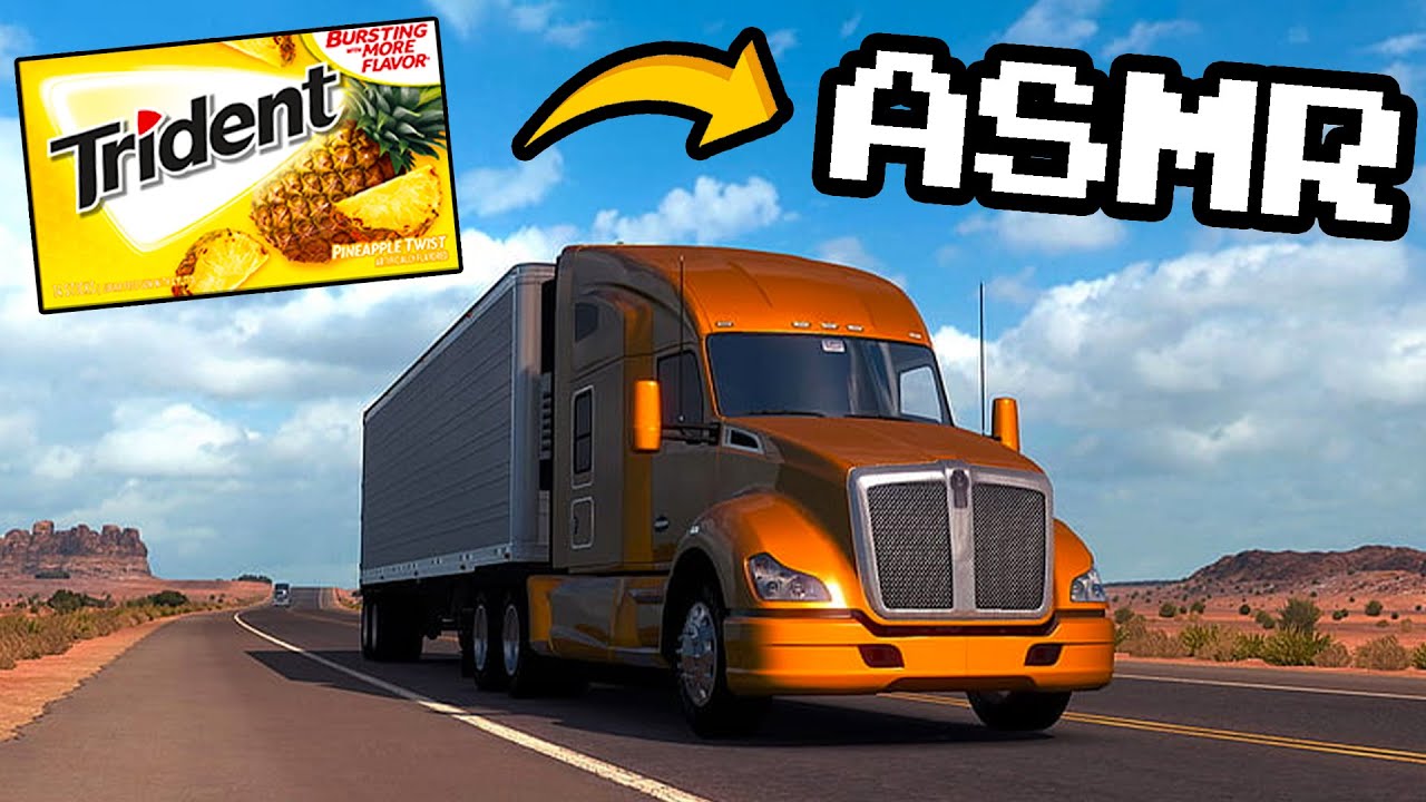 ASMR Gum Chewing + American Truck Simulator (NO TALKING)