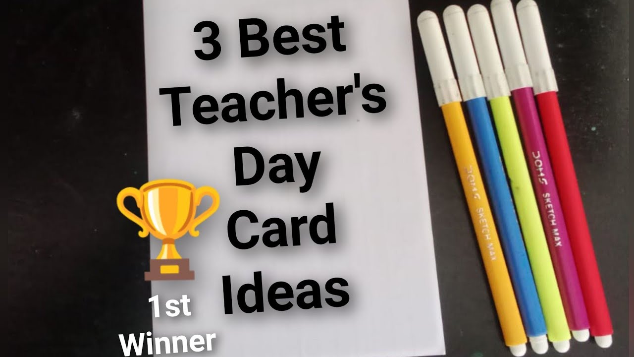 3 Best world teacher's Day Card | Last Minute Teacher's Day Greeting Card / Happy Teacher's Day Card