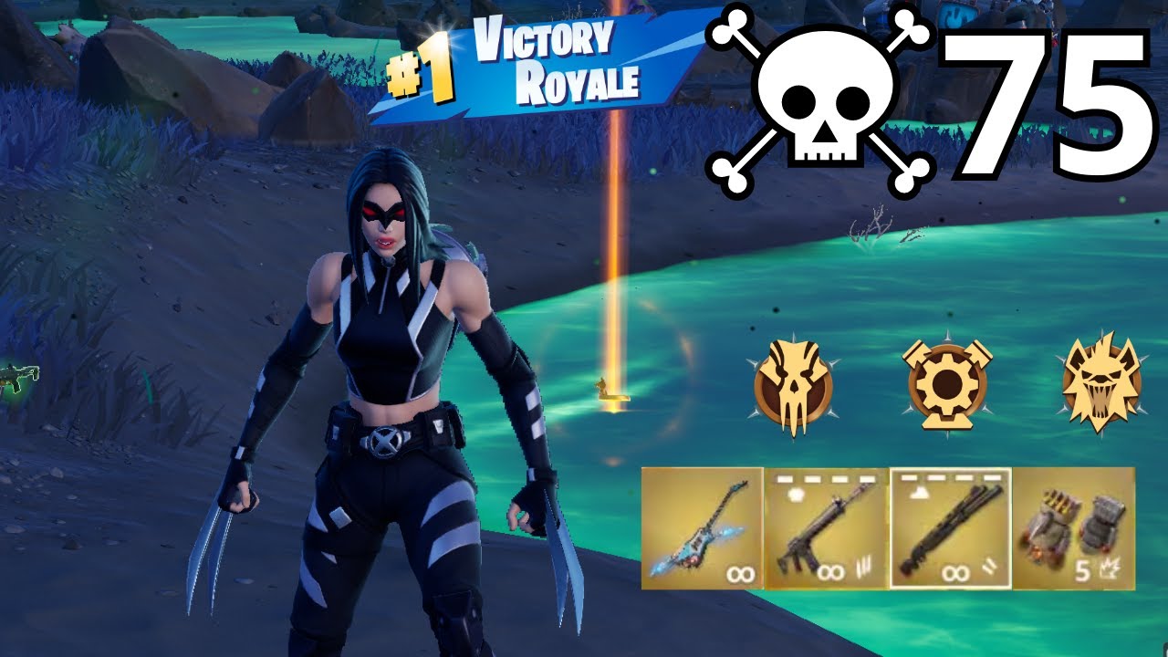 75 Elimination X-23 (X-Men) Solo Vs Squads Zero Build Gameplay (Fortnite Chapter 5 Season3)