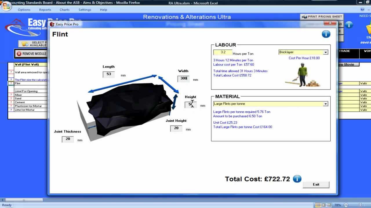 Wall (Flint) Estimating Module