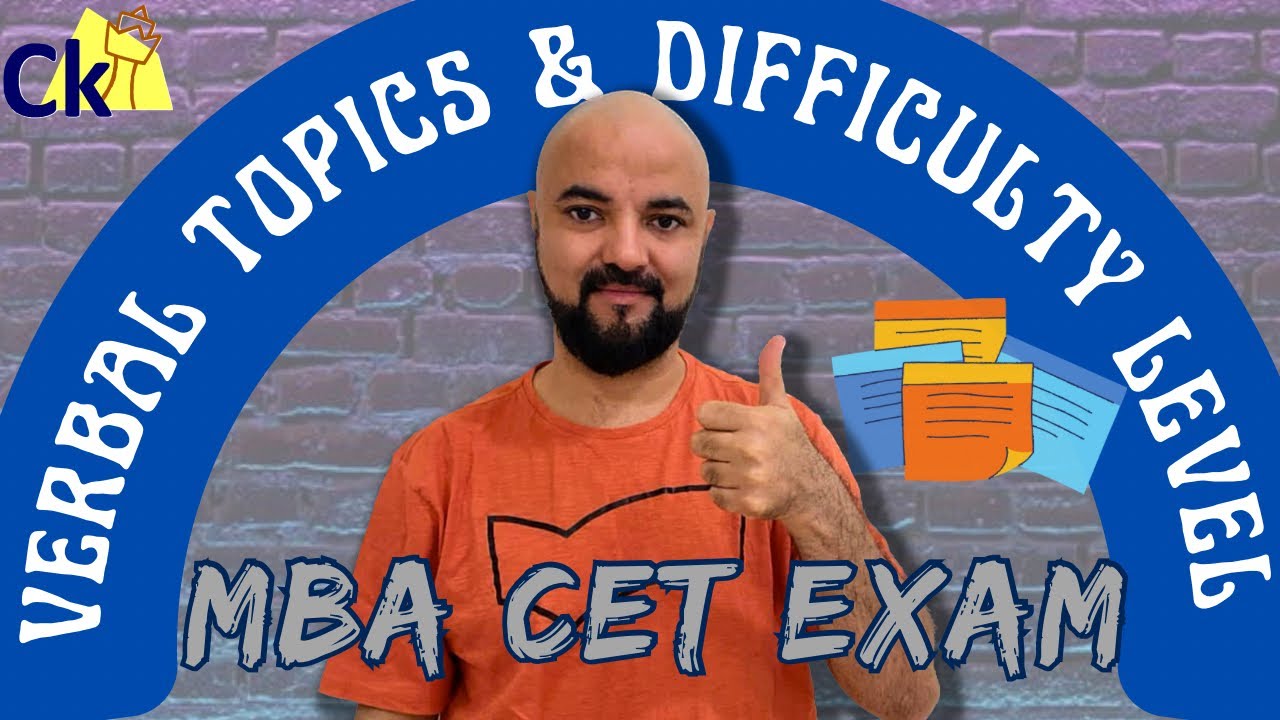 MBA CET Verbal | List of all Verbal Topics & difficulty level | MBA CET Exam