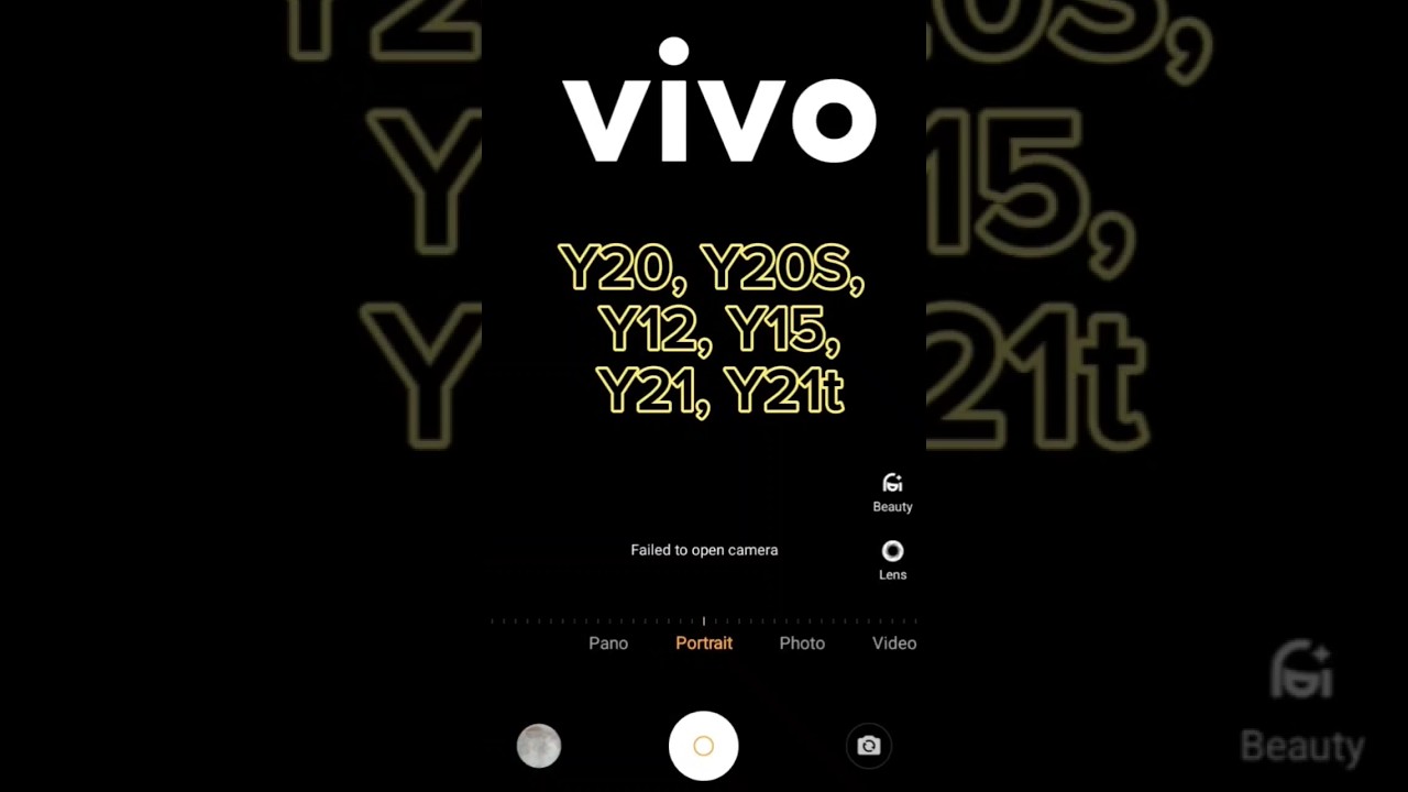 Vivo Y20 | Y20S | Y12 | Y15 | Y21 | Y21t front camera not working | failed to open camera #shorts