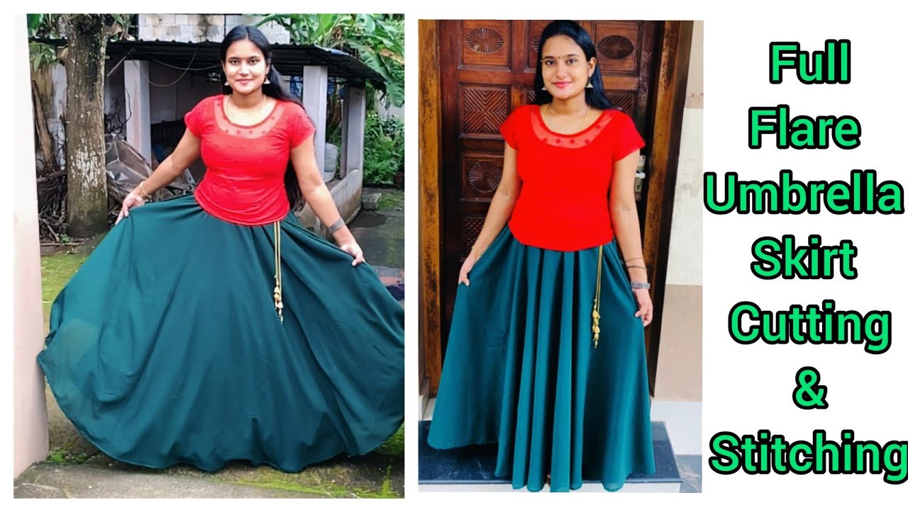 Full Flare Umbrella Skirt Cutting And Stitching Very Easy Method Malayalam