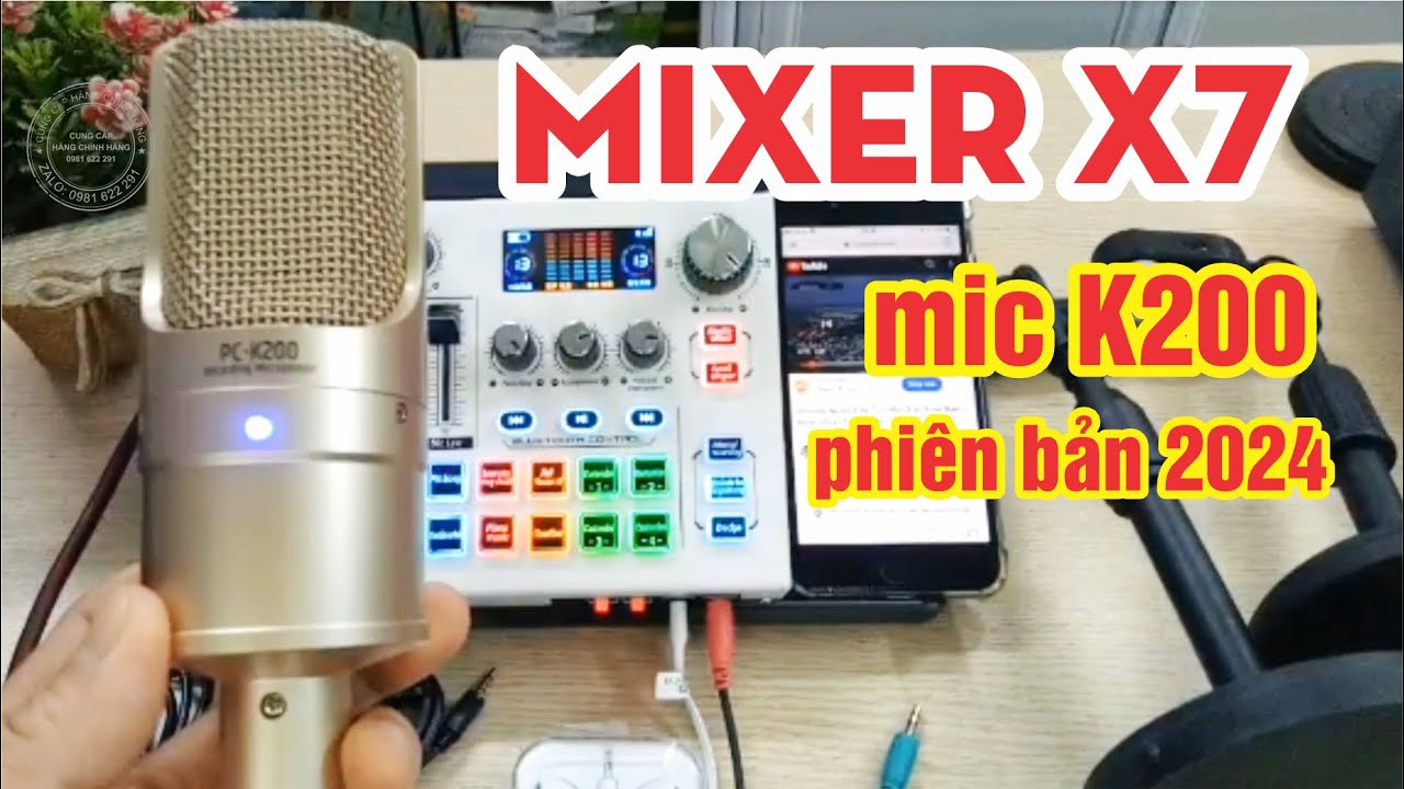 Sound card X7 | Bộ hát live mixer X7 mic K200 giá rẻ gửi đi Bình Thuận